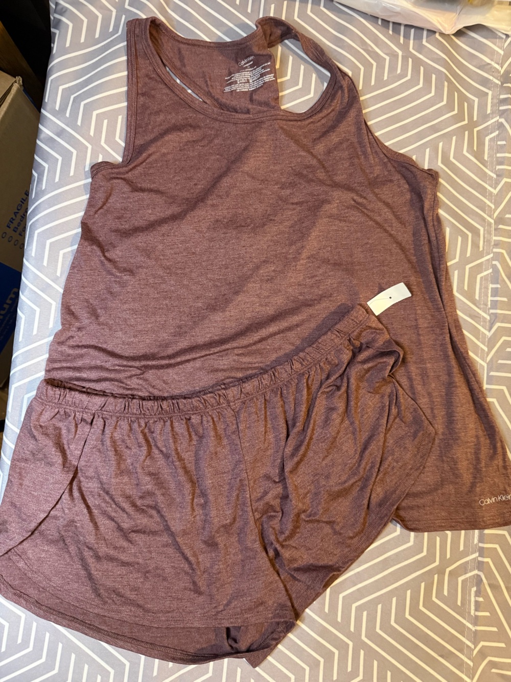 Calvin Klein Sleepwear 2 Piece Pajama Set Tank Shorts Medium NWT